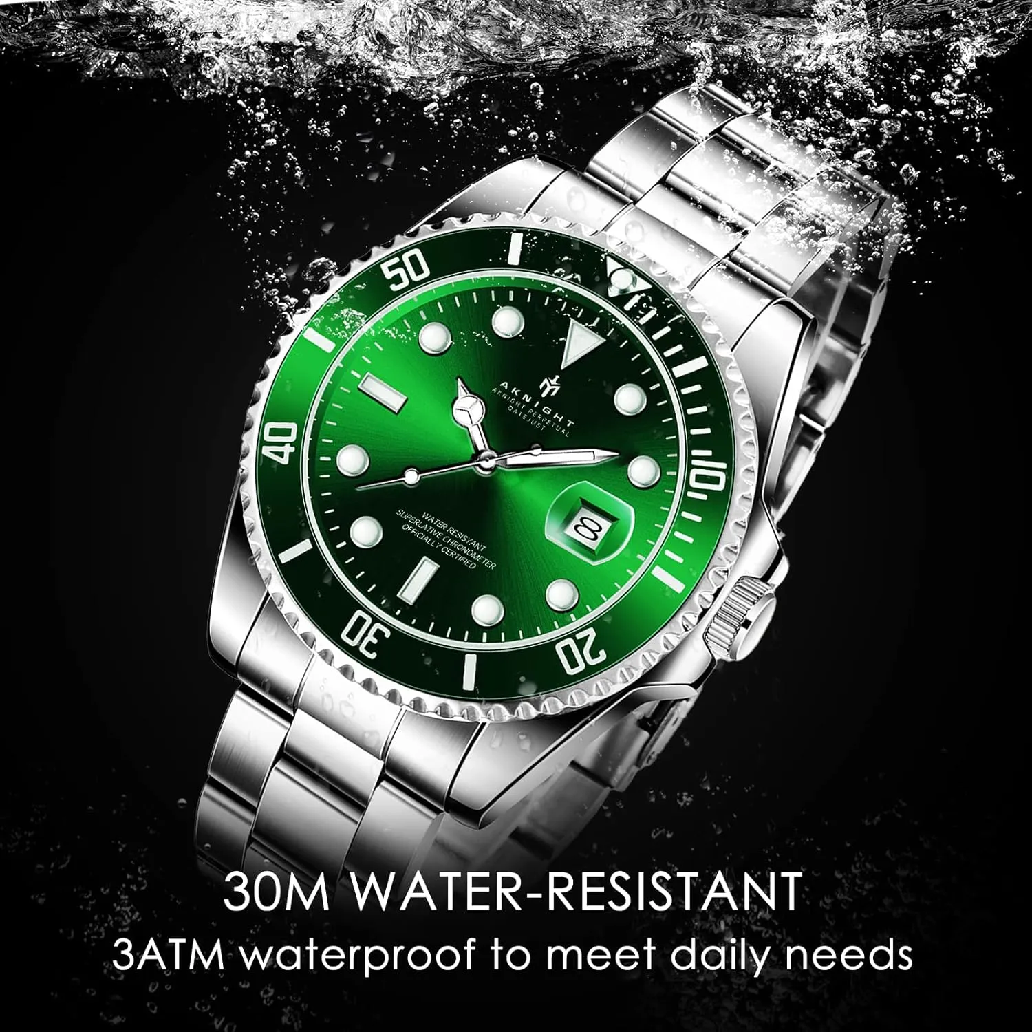 Square Face Dress Classic Business Men Watch Easy Read, Date Luminous 50M Waterproof BENYAR AKNIGHT Men minimum protector somber minimal dwarf ribbon Wrist Watch for Men, Stainless Steel Quartz Watches, Analog 