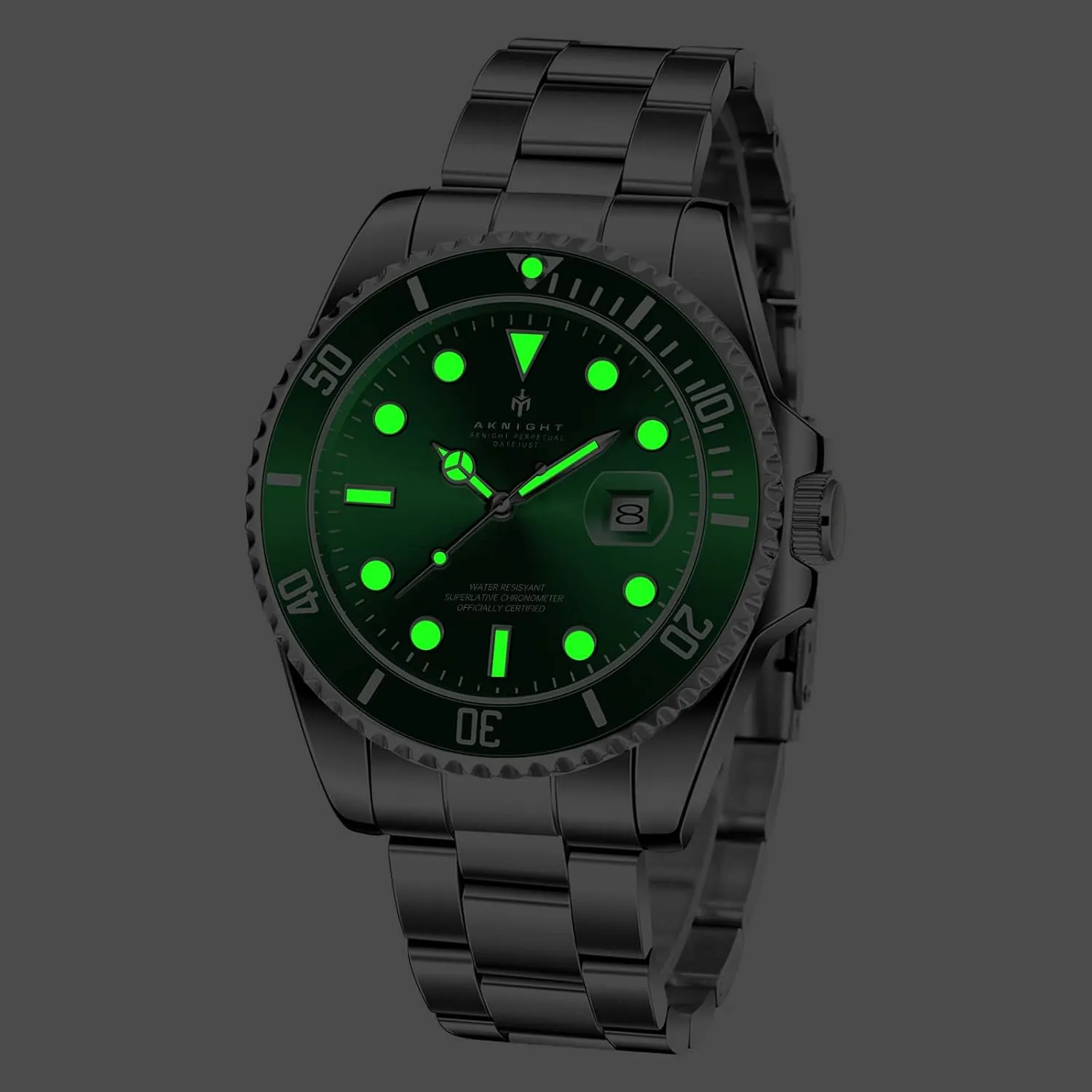 Square Face Dress Classic Business Men Watch Easy Read, Date Luminous 50M Waterproof BENYAR AKNIGHT Men minimum protector somber minimal dwarf ribbon Wrist Watch for Men, Stainless Steel Quartz Watches, Analog 