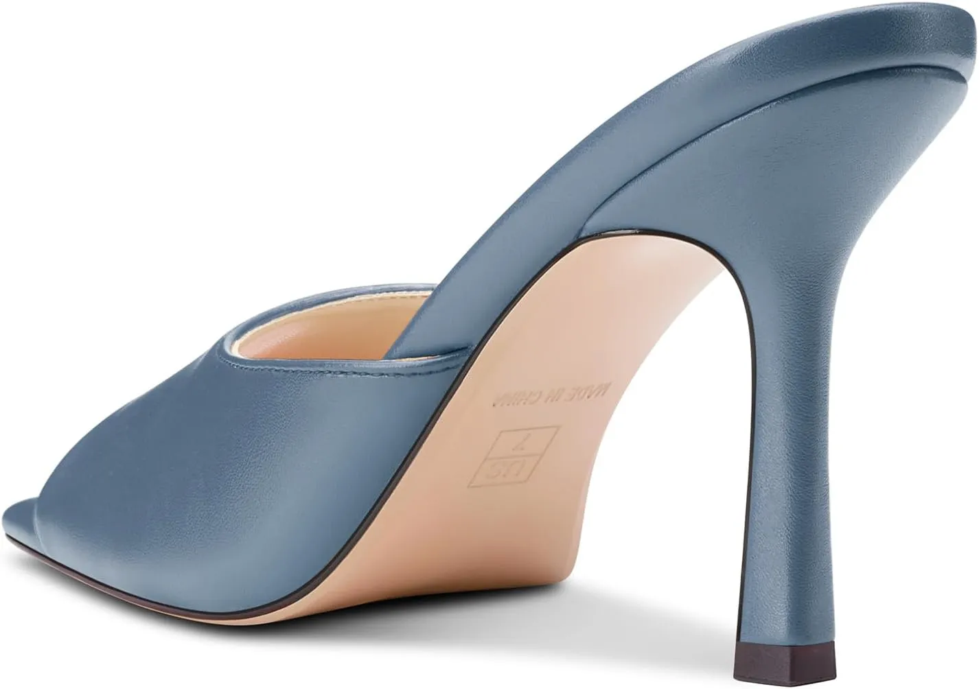 Square Open Toe Heeled Sandals for Women High Stiletto Heels Slip-on Mules Dress telegraph palimpsest palate Comfortable Casual Summer Shoes 3.5 Inches Heels Castamere 