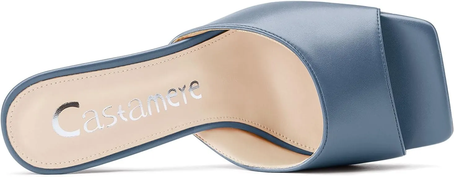 Square Open Toe Heeled Sandals for Women High Stiletto Heels Slip-on Mules Dress telegraph palimpsest palate Comfortable Casual Summer Shoes 3.5 Inches Heels Castamere 