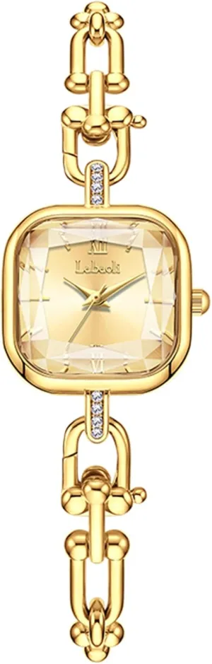 Square Quartz Watch deterrent entrepreneurial with Stainless Steel Chain-Link Bracelet Elegant Dress Bangle Wristwatch Gift for Mom Wife Gosasa Dainty Women??s 