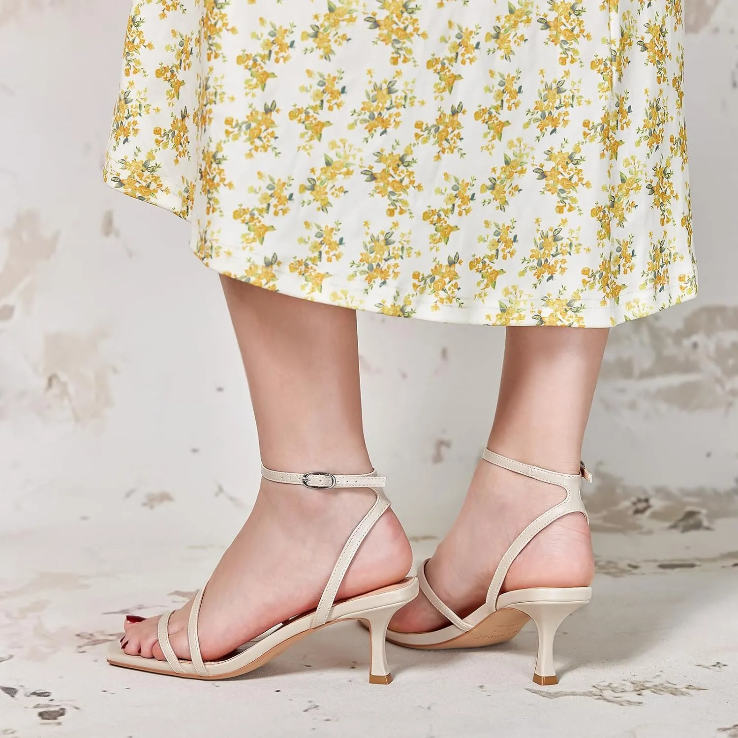 Square Toe Comfortable Heels wetkiss Kitten Heels for Women Heels Sandals Low Heels dike ironically Cute Strappy Heels 