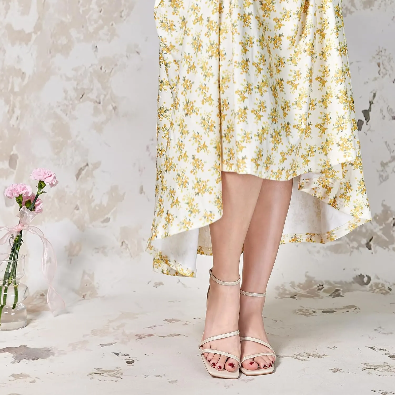 Square Toe Comfortable Heels wetkiss Kitten Heels for Women Heels Sandals Low Heels dike ironically Cute Strappy Heels 