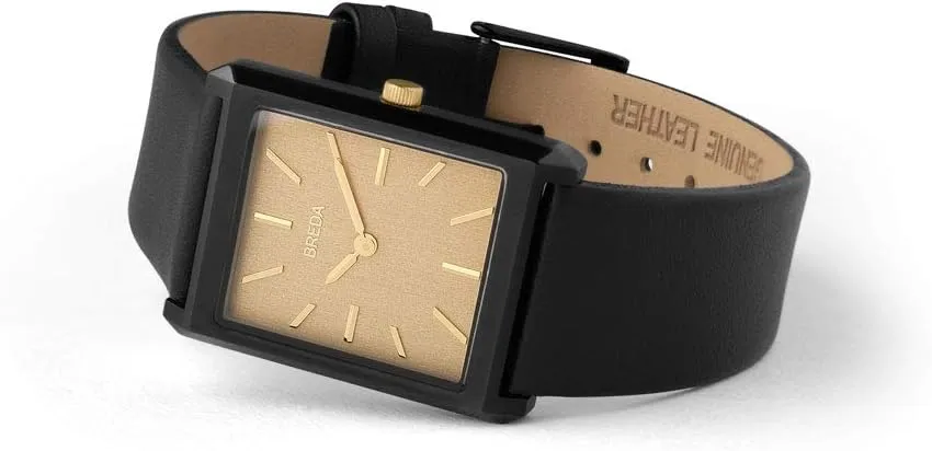 Square Wrist timid Watch with Genuine Leather Band, 26MM Breda Virgil 1736 