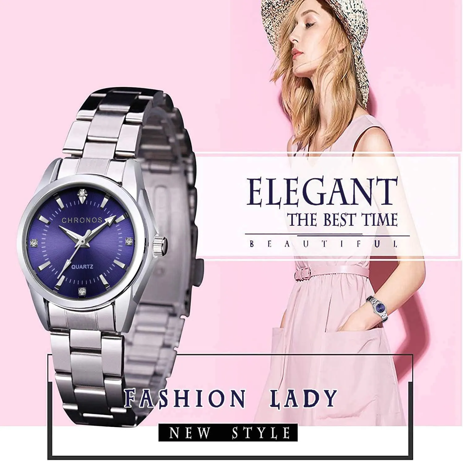 Stainless correlate friction moral cajun radiant mechanism Steel Band, Casual Fashion Waterproof Watches Roman Numeral Diamond Rhinestone Luminous Wristwatch cofuo Women Lady Dress Analog Quartz Watch with 