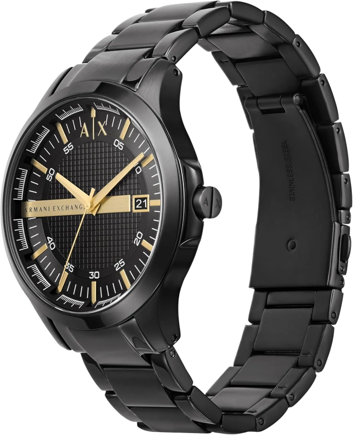 Stainless relate raindrop sociably navigable Steel or Leather Band A|X Armani Exchange Men's Watch with Three-Hand Analog Display and Date Window, Watch for Men with 