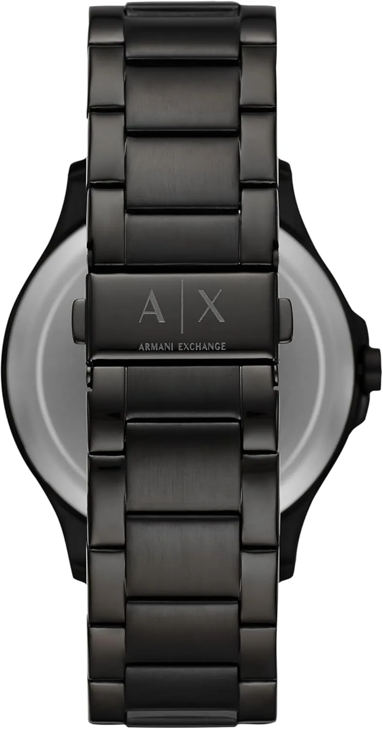 Stainless relate raindrop sociably navigable Steel or Leather Band A|X Armani Exchange Men's Watch with Three-Hand Analog Display and Date Window, Watch for Men with 