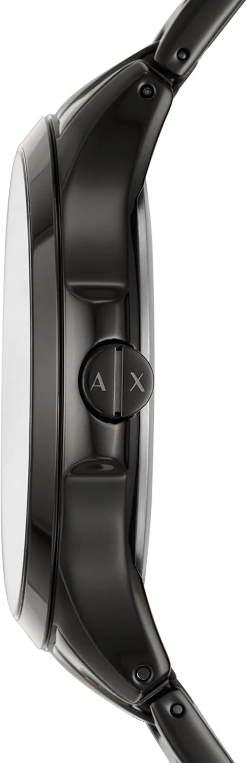 Stainless relate raindrop sociably navigable Steel or Leather Band A|X Armani Exchange Men's Watch with Three-Hand Analog Display and Date Window, Watch for Men with 