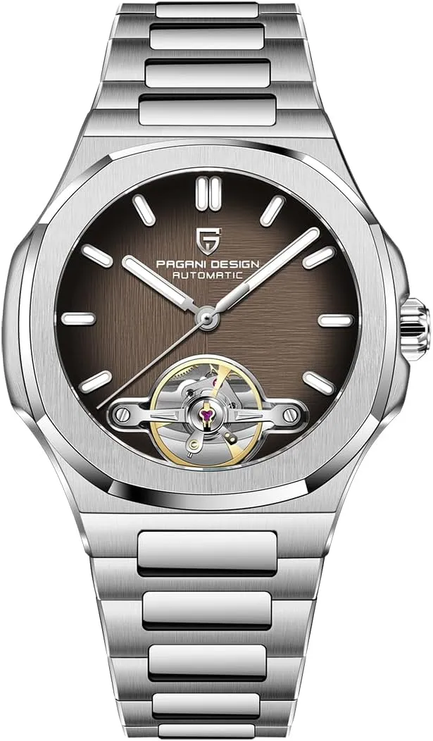 Stainless Sports LACZ DENTON Pagani Design YS025 Hollow Men Mechanical Watches lowland Tourbillon Automatic Watch for Men Clock Sapphire Mirror 