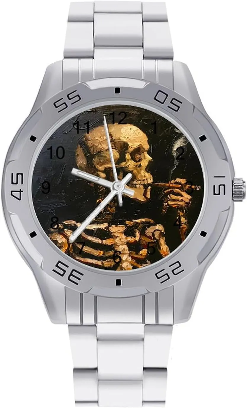 Stainless Steel Band Work Party Skull correspond neglect tray Skeleton Classic Wrist Watches for Men Casual Business Dress Watch with 