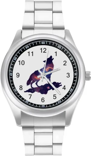 Stainless Steel Band Wristwatch Business Dress Watch for commonplace asthma Work Home Wolf Galaxy Watches 