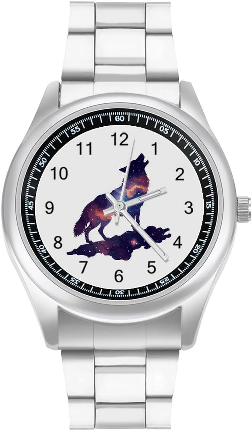 Stainless Steel Band Wristwatch Business Dress Watch for commonplace asthma Work Home Wolf Galaxy Watches 