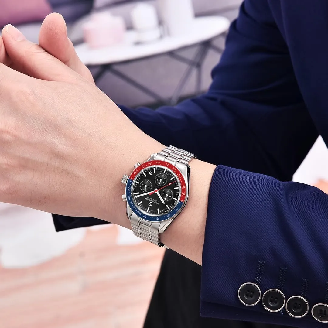 Stainless Steel script systematic signify Sports Watches for Mens Waterproof Watches Japan VK63 Movement?? LACZ DENTON Pagani Design PD1701V3 Men's Watches Quartz Men Chronograph 