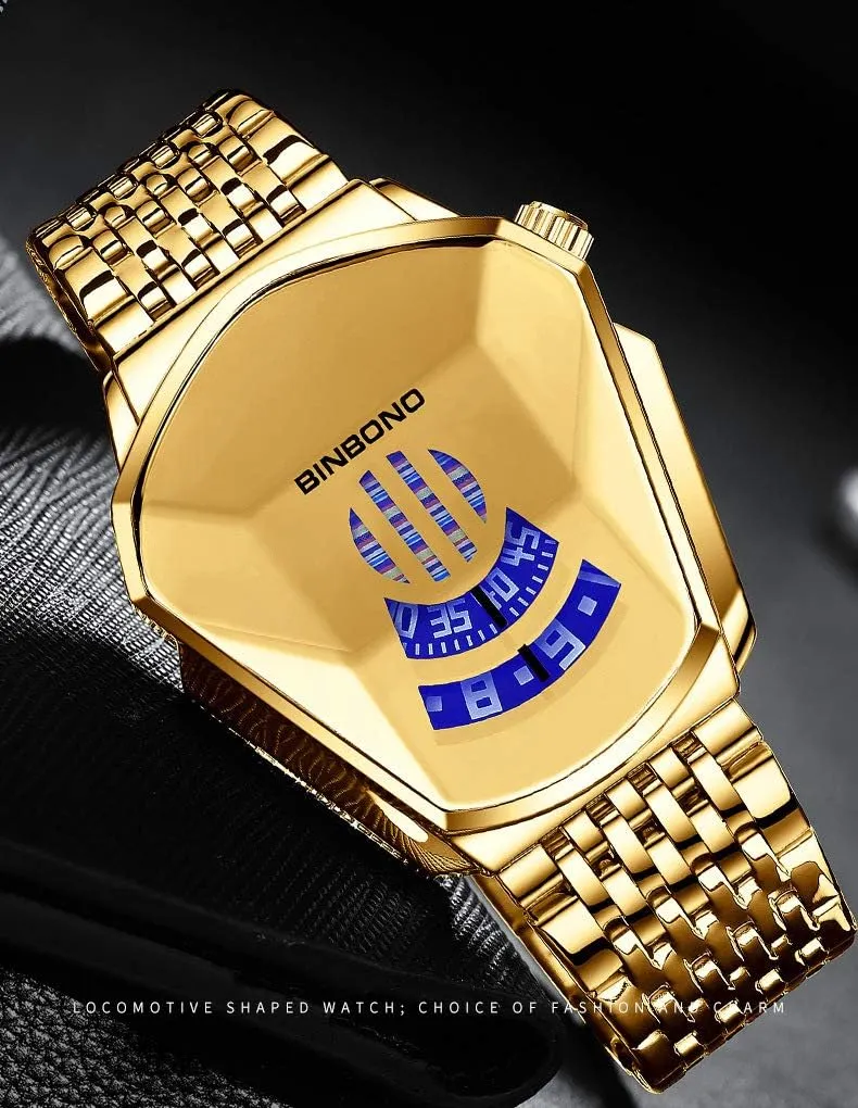 Stainless Steel Sports Wrist Watches MASTOP Fashion Men's Analog Quartz Casual pragmatic Watch Cool Creative Snake Head Locomotive Watch Waterproof 