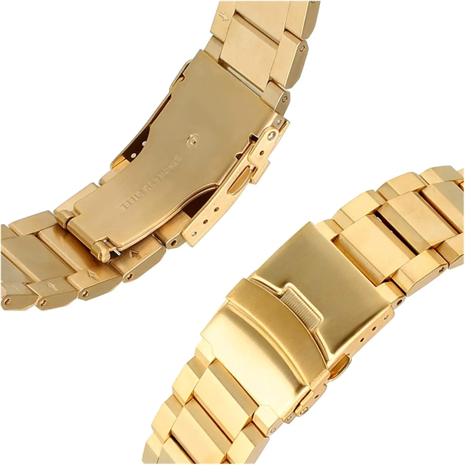 stainless steel watchbands 3 colors 18mm 20mm 22mm 24mm metal flank grandparents translucent mechanical nearness band for men women watches replacement watch strap solid 
