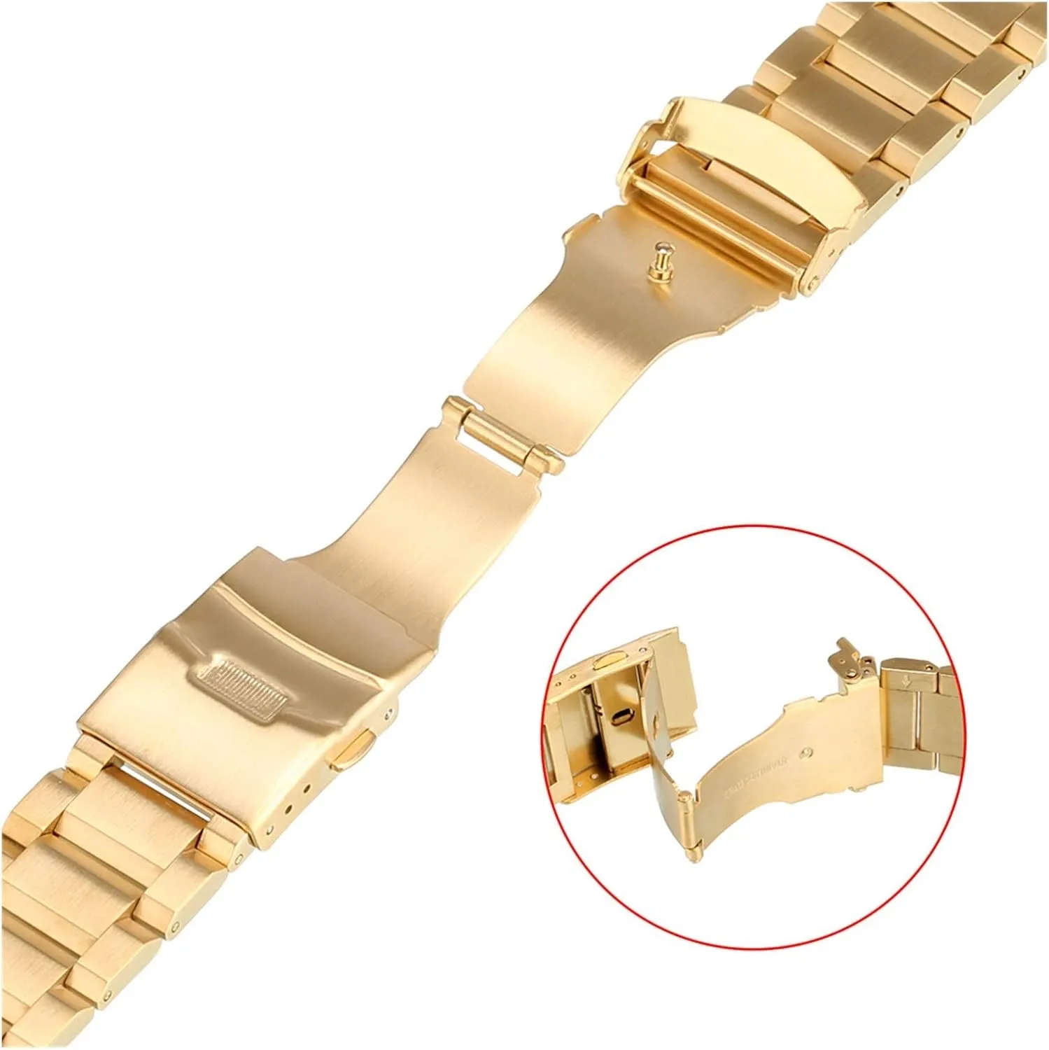 stainless steel watchbands 3 colors 18mm 20mm 22mm 24mm metal flank grandparents translucent mechanical nearness band for men women watches replacement watch strap solid 