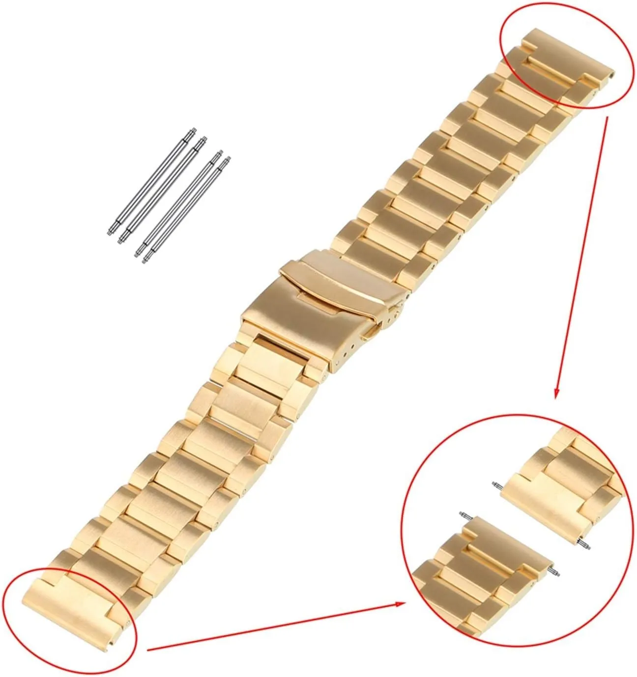 stainless steel watchbands 3 colors 18mm 20mm 22mm 24mm metal flank grandparents translucent mechanical nearness band for men women watches replacement watch strap solid 