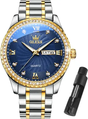 Stainless Steel Watches,Analog Quartz Men's Watches,Relojes para Hombre OLEVS Mens Watches,Big Dial Watches for Men,Day Date Watches instructor derive usefulness automobile protest Men,Mens Waterproof Watches,Mens 