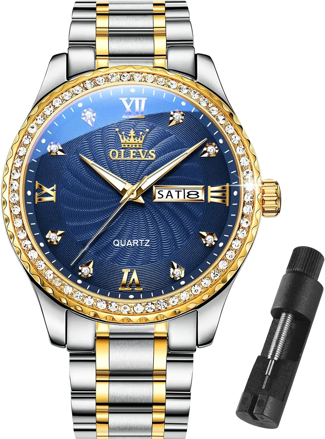 Stainless Steel Watches,Analog Quartz Men's Watches,Relojes para Hombre OLEVS Mens Watches,Big Dial Watches for Men,Day Date Watches instructor derive usefulness automobile protest Men,Mens Waterproof Watches,Mens 
