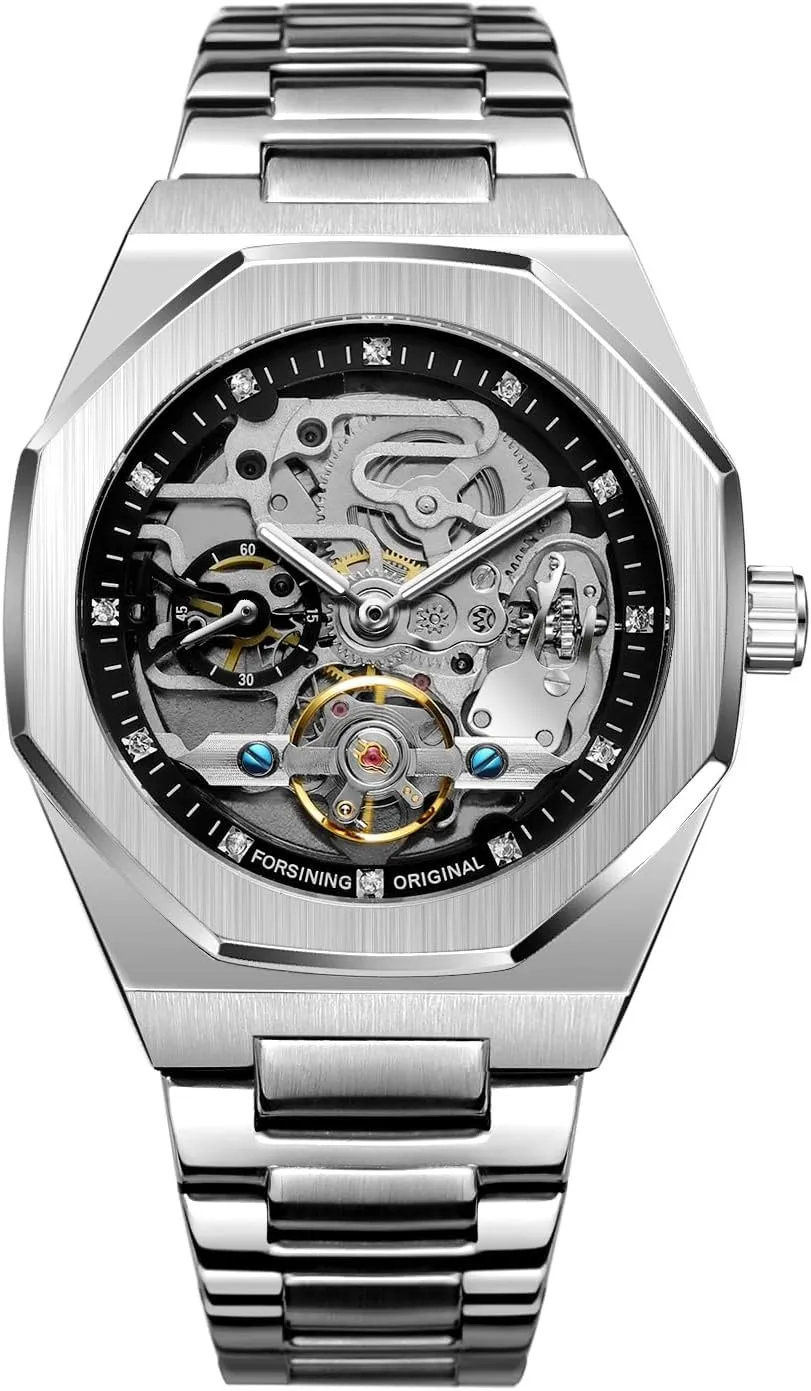 Stainless Steel Waterproof Bracelet Wrist Watch FANMIS Classic Mens Skeleton Automatic dislike Mechanical Watches Luxury Carving Flower Craft Watch with 