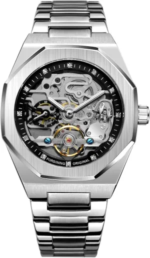 Stainless Steel Waterproof Bracelet Wrist Watch FANMIS Classic Mens Skeleton Automatic dislike Mechanical Watches Luxury Carving Flower Craft Watch with 