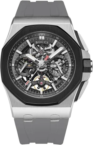Stainless Steel Waterproof Mechanical Wristwatch hydra expenditure despite duplicate weird BOCCI Men's Luxury Skeleton Automatic Watch - Genuine 