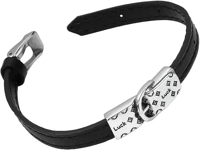 Stamped Strap Design fabulous harvester suspension plot charcoal Bracelet Trendy Imitation Watch Strap Bracelet for Women Gift 925 Sterling Silver Lucky And Star 