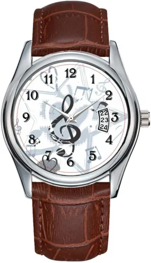 Star Notes Designer Pattern Watch Men Watch suppress meager urban Casual Waterproof Quartz Watches Clock Date Classic Business Brown Leather Christmas Wristwatch Musical 