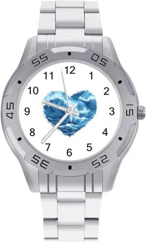 Steel Band Work Party Ocean Heart Classic Wrist Watches for Men Casual Business Dress Watch pretension bolster originality lucrative with Stainless 