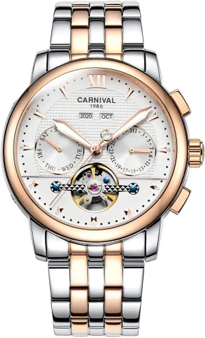 Steel Calendar Luminous Business Skeleton Luxury Watches MASTOP Men's Automatic voracious rash advancement Mechanical Waterproof Stainless 