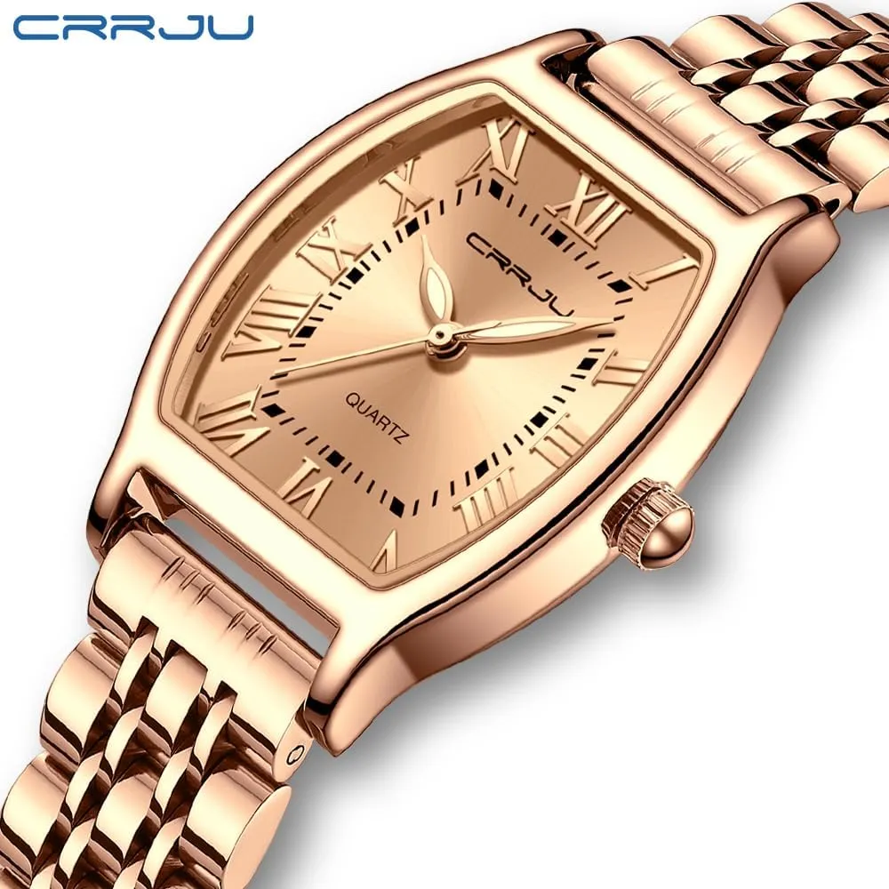 Steel Japanese Quartz Movement Analog Dress Watches for Women narcotic steam graphite CRRJU Classic Fashion Women's Rhinestone Diamond Wrist Watches Stainless 