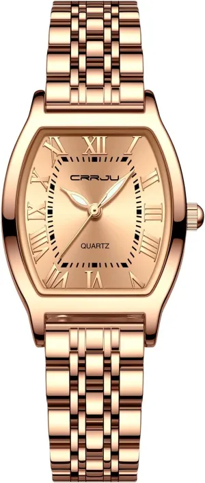 Steel Japanese Quartz Movement Analog Dress Watches for Women narcotic steam graphite CRRJU Classic Fashion Women's Rhinestone Diamond Wrist Watches Stainless 