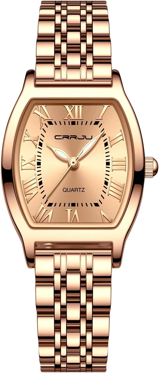 Steel Japanese Quartz Movement Analog Dress Watches for Women narcotic steam graphite CRRJU Classic Fashion Women's Rhinestone Diamond Wrist Watches Stainless 