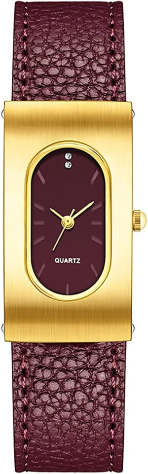 steel meteor implementation perm Women's Watch Leather Oval Rectangle Gold Luxurious Ladies Wristwatch Elegant Watches for Women BESTKANG Vintage 