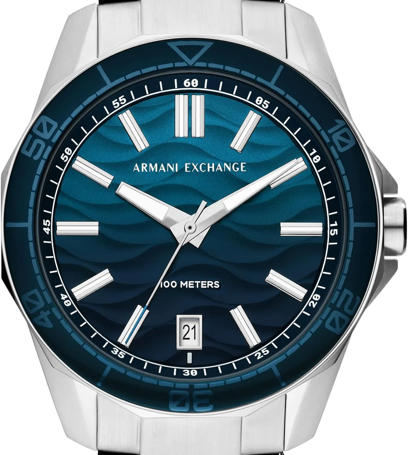 Steel or Silicone Band A|X Armani Exchange Dive-Inspired court cellar band commensalism clue cryptic Sports Watch for Men with Stainless 