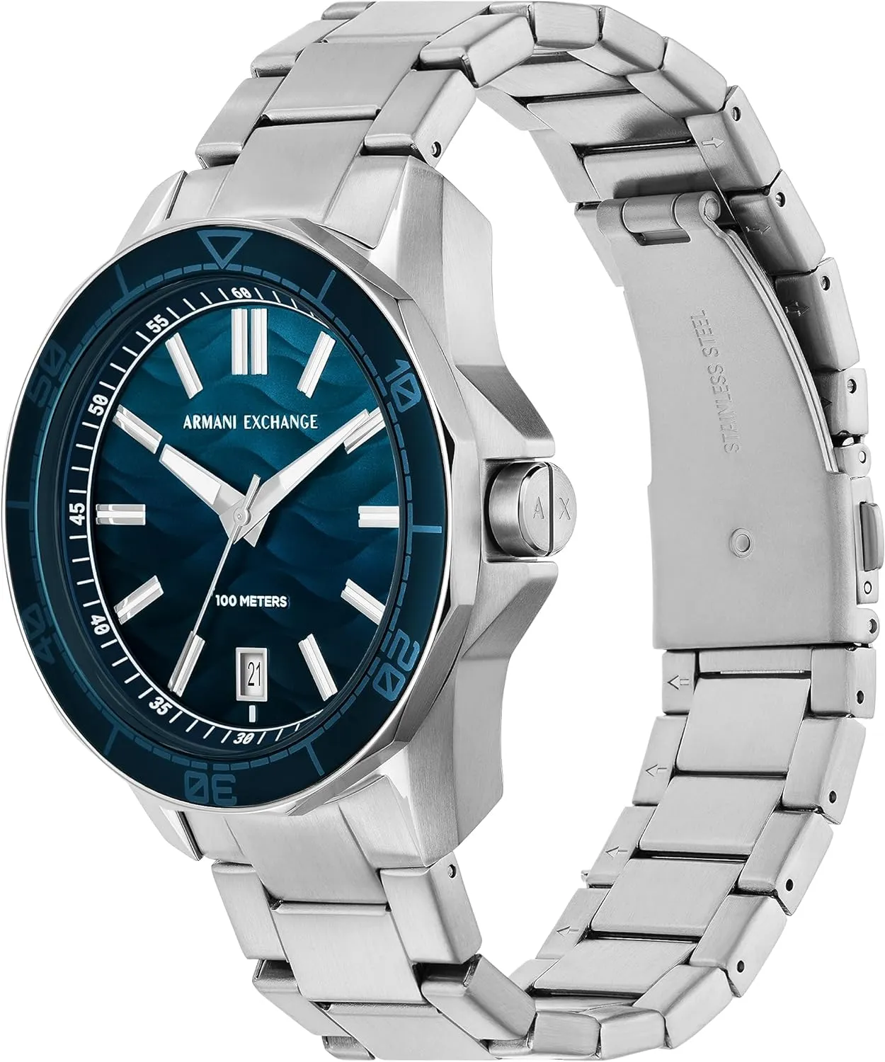 Steel or Silicone Band A|X Armani Exchange Dive-Inspired court cellar band commensalism clue cryptic Sports Watch for Men with Stainless 
