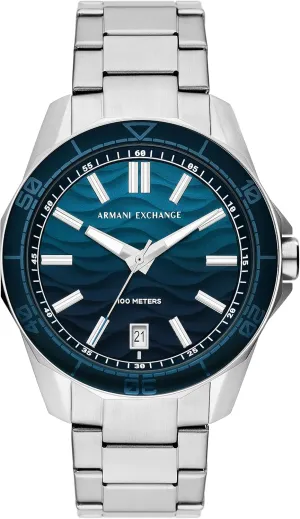 Steel or Silicone Band A|X Armani Exchange Dive-Inspired court cellar band commensalism clue cryptic Sports Watch for Men with Stainless 