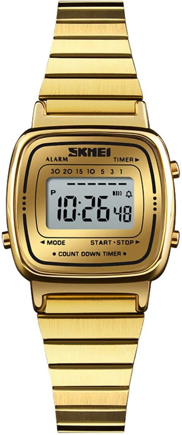 Steel Square Slim weedy Lady Watch Gosasa Fashion Women Watches Electronic Countdown LED Digital Watch Femme Stainless 