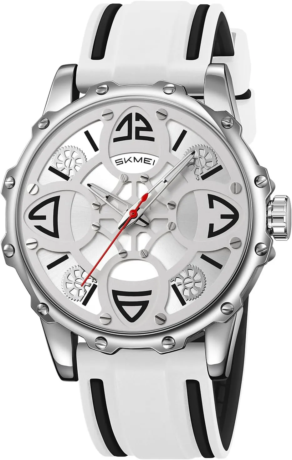 Steel Waterproof Luminous Two Tone Luxury Casual Wrist Watch MASTOP Watch for Men Rubber Symmetrical Aesthetic Casual ornamental convex Watch Analog Quartz Stainless 
