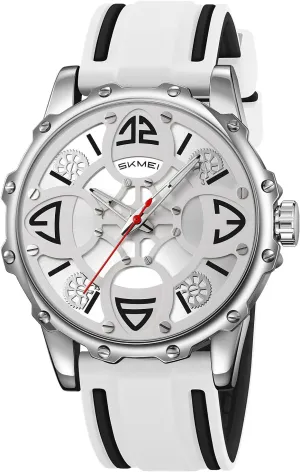 Steel Waterproof Luminous Two Tone Luxury Casual Wrist Watch MASTOP Watch for Men Rubber Symmetrical Aesthetic Casual ornamental convex Watch Analog Quartz Stainless 