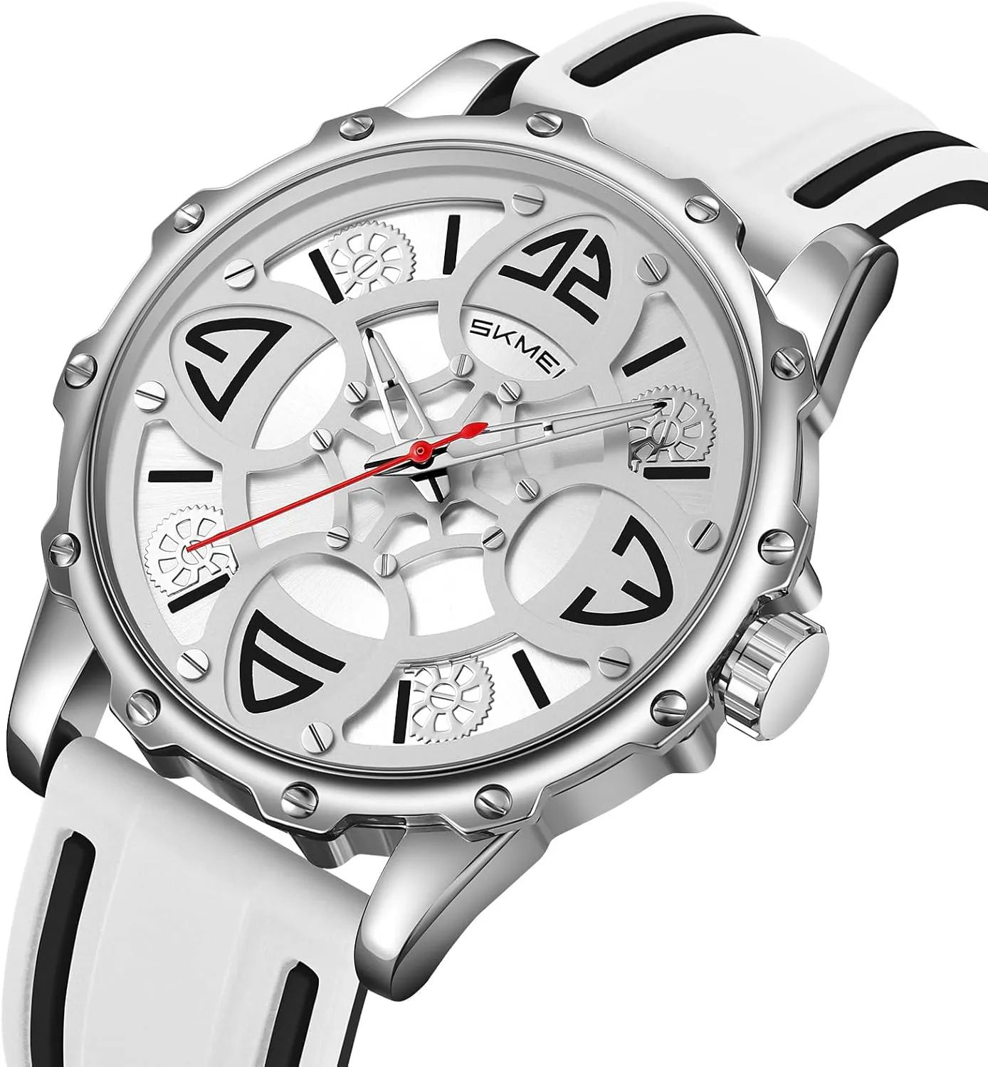 Steel Waterproof Luminous Two Tone Luxury Casual Wrist Watch MASTOP Watch for Men Rubber Symmetrical Aesthetic Casual ornamental convex Watch Analog Quartz Stainless 