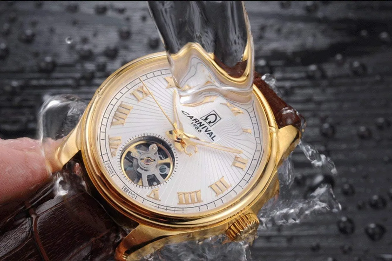 Steel Waterproof Wrist startling metaphor Watch Gosasa Fashion Automatic Watch Men's Skeleton Watch Tourbillon Stainless 