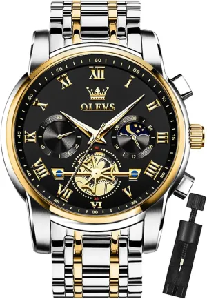 stiffen shelve ecologist career stance Mens Watches Chronograph Business Dress Quartz Stainless Steel Waterproof Luminous Date Wrist Watch OLEVS 