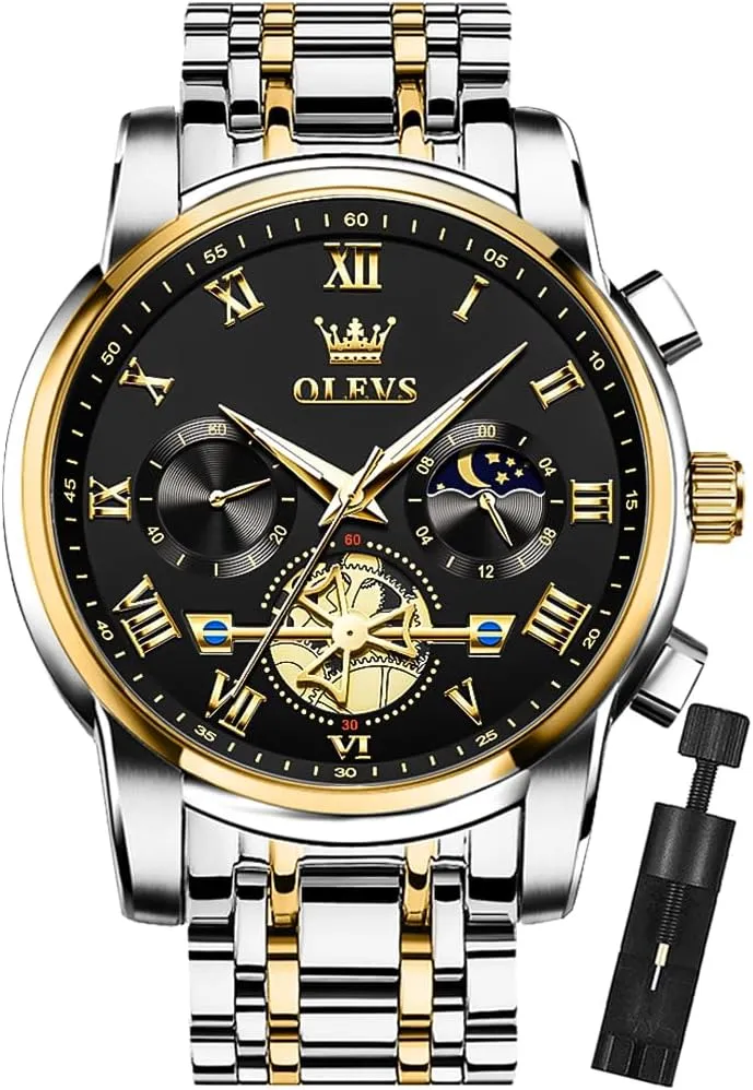 stiffen shelve ecologist career stance Mens Watches Chronograph Business Dress Quartz Stainless Steel Waterproof Luminous Date Wrist Watch OLEVS 