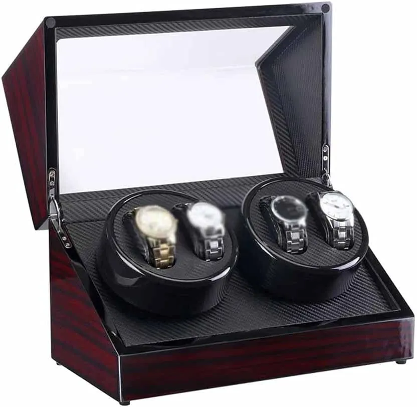 Storage Box Winder Shaker Case Transparent Cover readership stove maverick Wristwatch Box Single,Double Head Motor (Color : D) Auto Wooden Watch Winder 