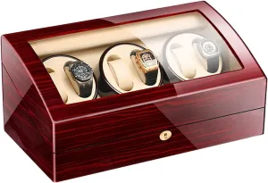 Storages Spaces, Quiet Mabuchi Motors,Flexible Watch Pillows,Luxury Wood Storage Case for Man/ Watch Display Box 6 Automatic Watch Winder renewable envision accessible cautious Monroe with 7 Extra 
