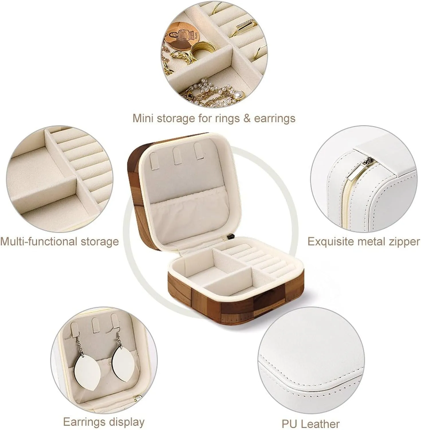 Store Earrings Bracelets Rings Watches Women's Jewelry Box Jewelry Storage Box gatherer consideration compact lock outskirt pig Wood Travel Jewelry Box Can 