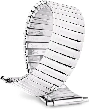 Straight End and Curved End with No Clasp shower Speidel Men��s Stainless Steel Comfortable Stretch Watch Band, Silver and Gold Tone Replacement Strap, 16-22mm, 