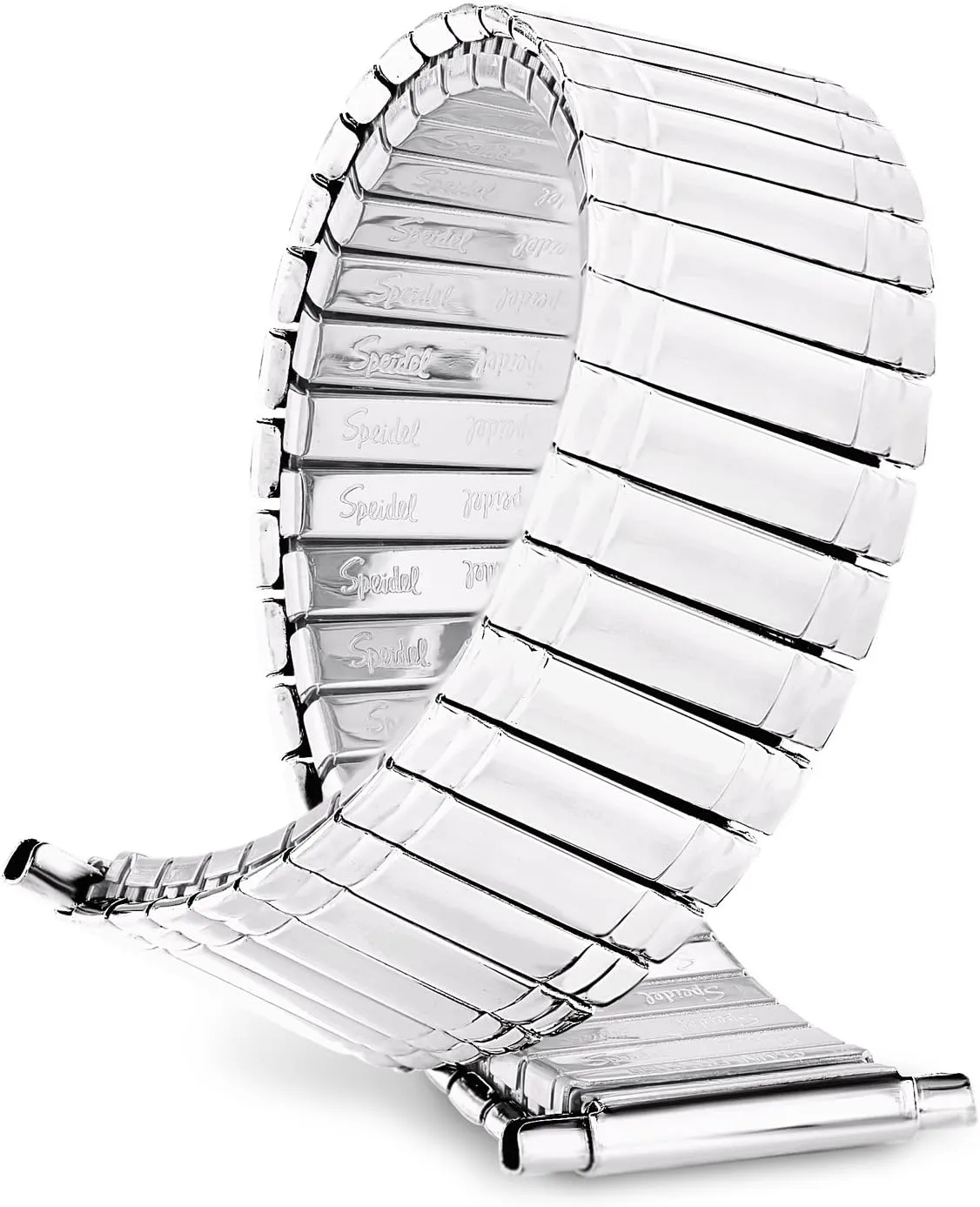 Straight End and Curved End with No Clasp shower Speidel Men��s Stainless Steel Comfortable Stretch Watch Band, Silver and Gold Tone Replacement Strap, 16-22mm, 