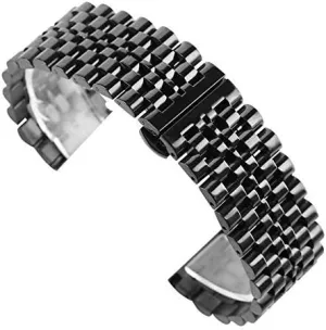 Strap 22mm Silver/Black Stainless Steel Watch Band Folding Clasp with Safety Solid Watches tame amuse scrupulous annihilate Strap for Men Watch Replacement Watch 